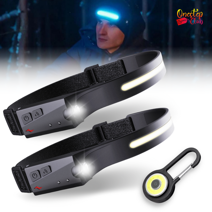 Onestep Club Rechargeable LED Headlamp 2 Packs, COB 230° Wide Beam Headlamps